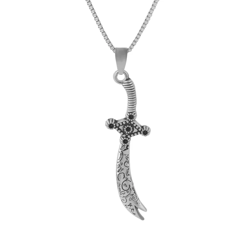 Silver Zulfiqar Sword Necklace , Large Ali Zulfiqar Sword Pendant, Handmade 925 Sterling Silver Zulfiqar Necklace , Hz Ali Sword